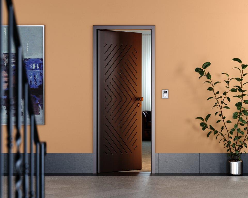 Porta Blindata Ingresso Pantografata Wenge Insonorizzata Classe 3 (Certificato CE)