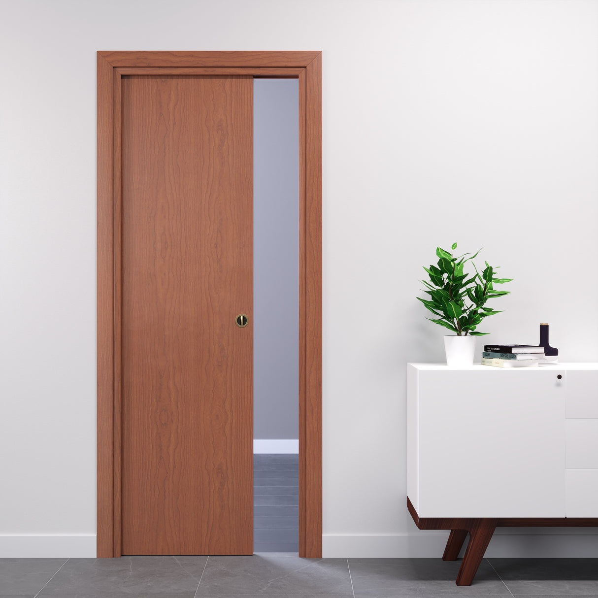 Sliding Pocket Door in Cherry 