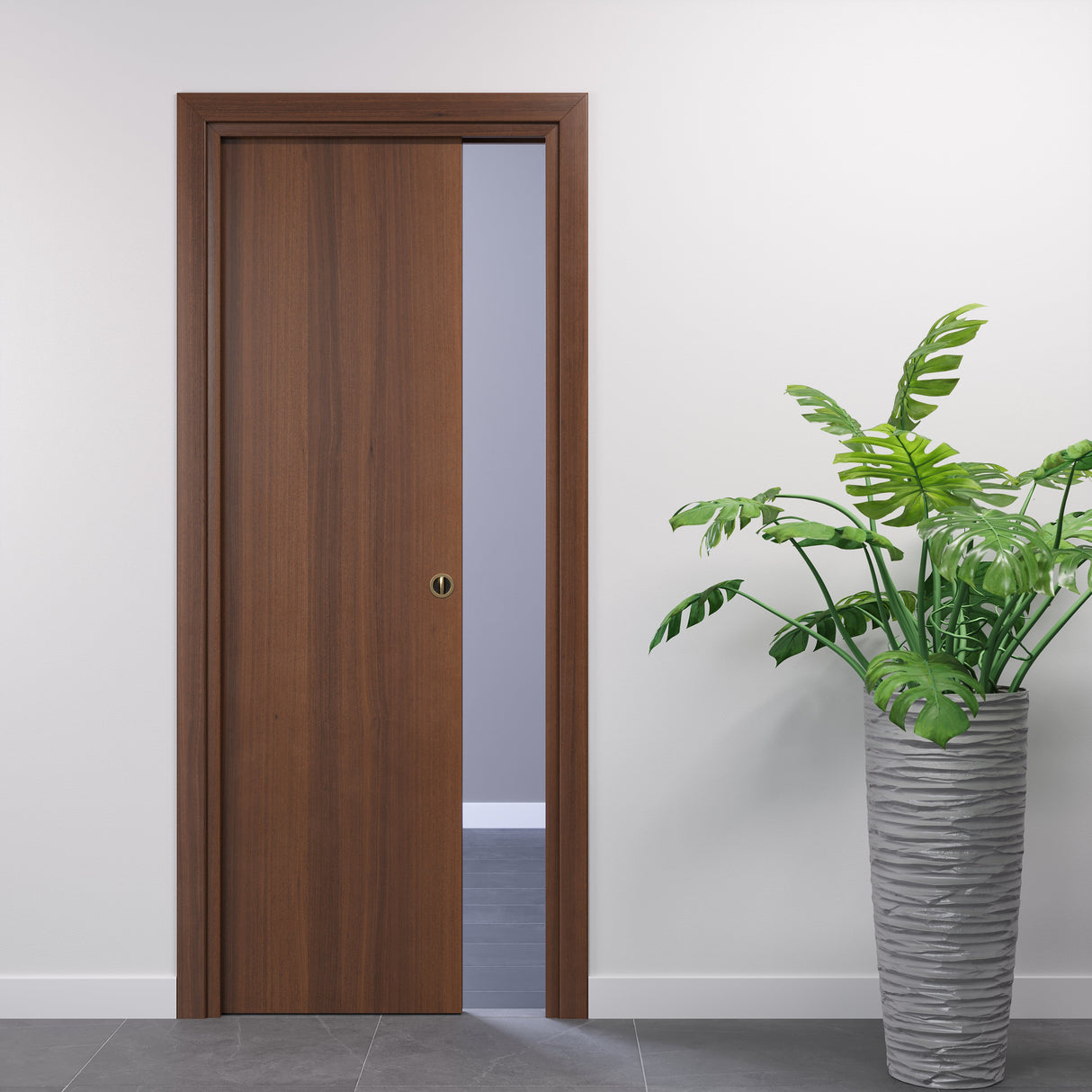 Sliding Pocket Door in National Walnut