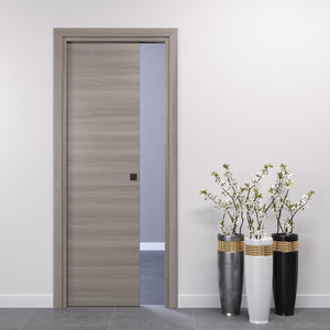 Sliding Pocket Door in Grey Elm 