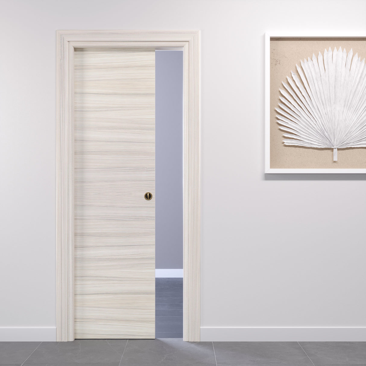 Sliding Pocket Door in White Rosewood 