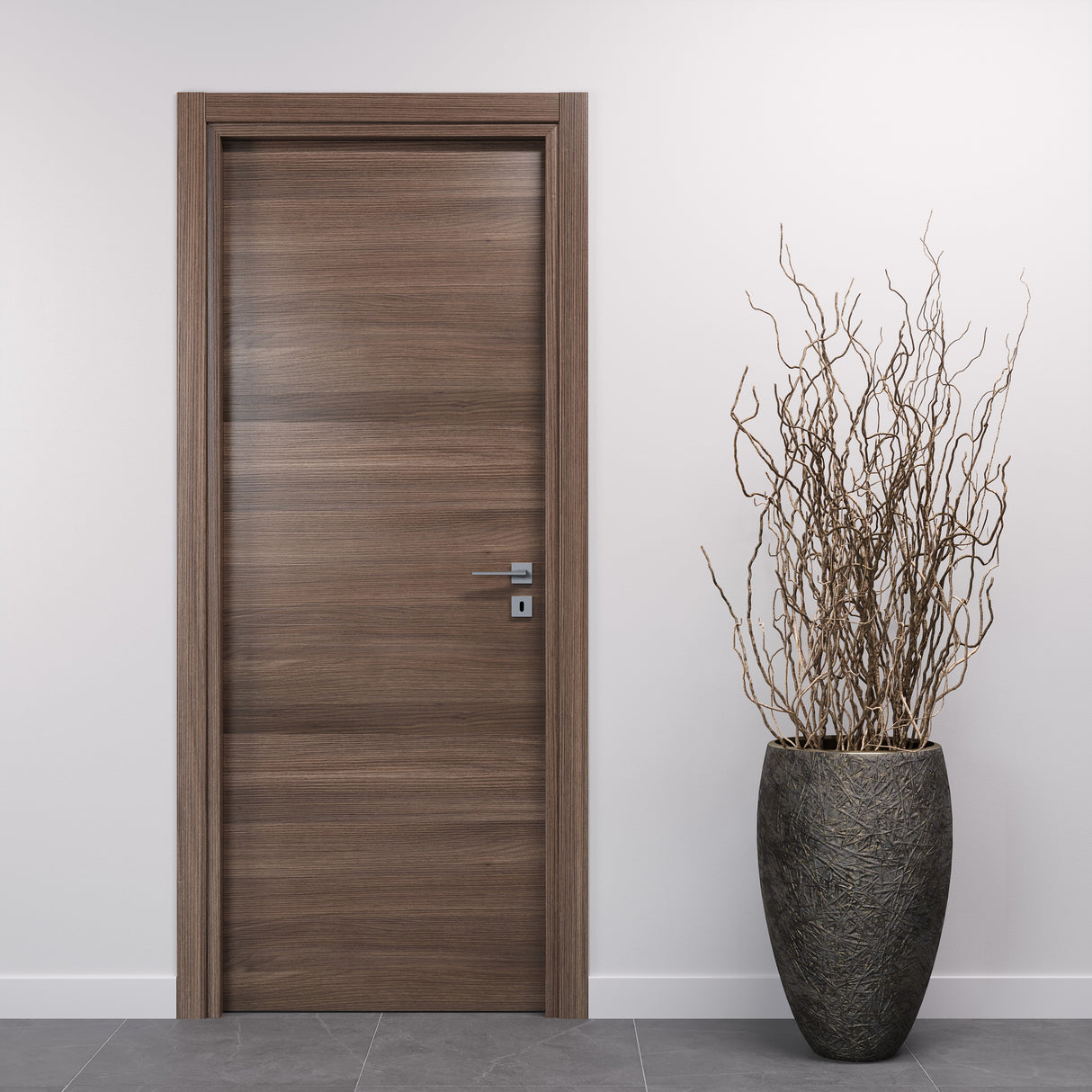 Hinged Door in Horizontal Walnut