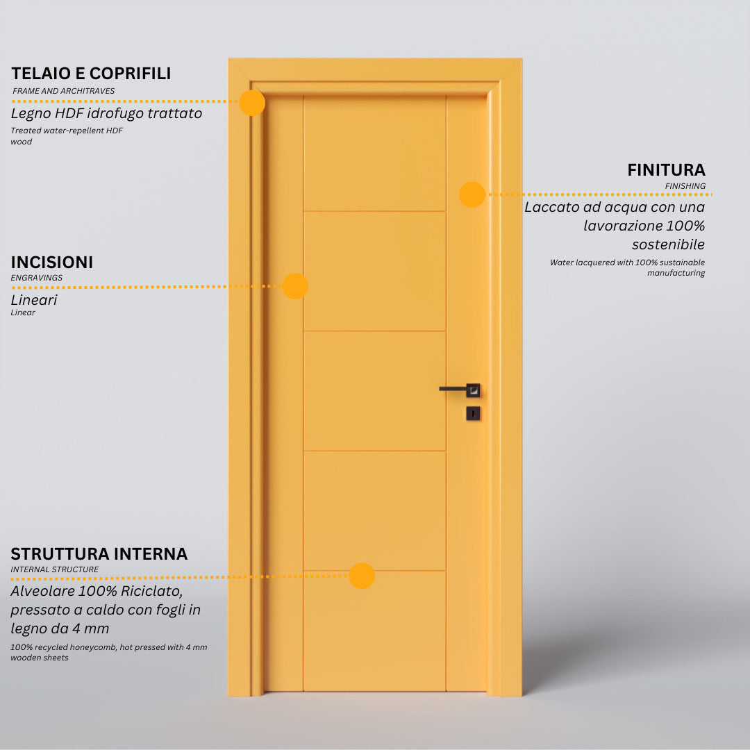 Hinged Door with 4 Frames Engravings