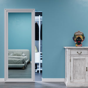 Sliding Door Exterior Wall with Mirror Invisible Track and Baroque Frame