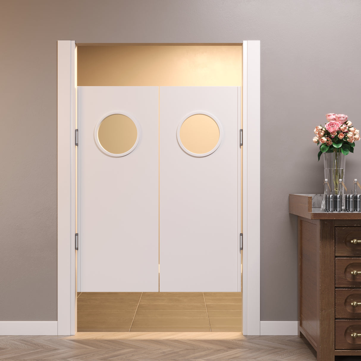 Saloon Swing Door Far West 2 Doors (Easy version) with Porthole