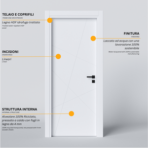 Hinged Door with Geometric Engravings