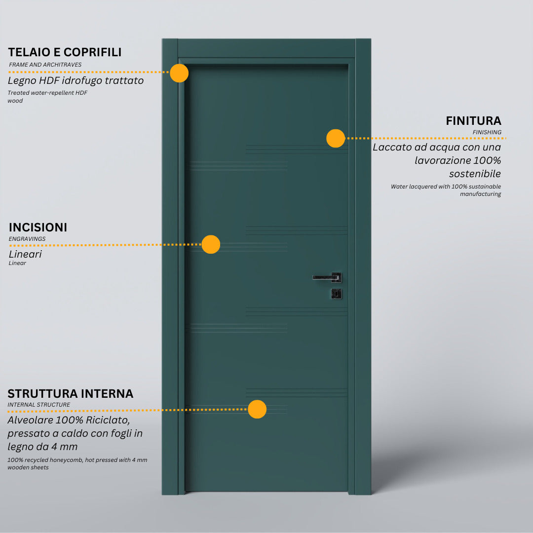 Hinged Door with Horizontal Engravings