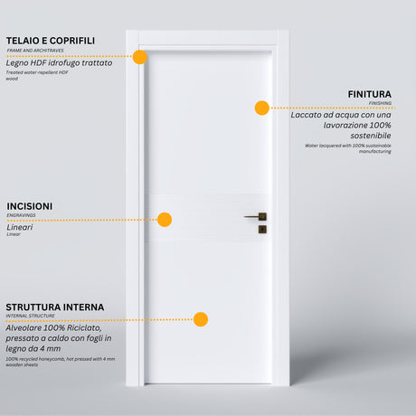 Hinged Door with Lines Engravings