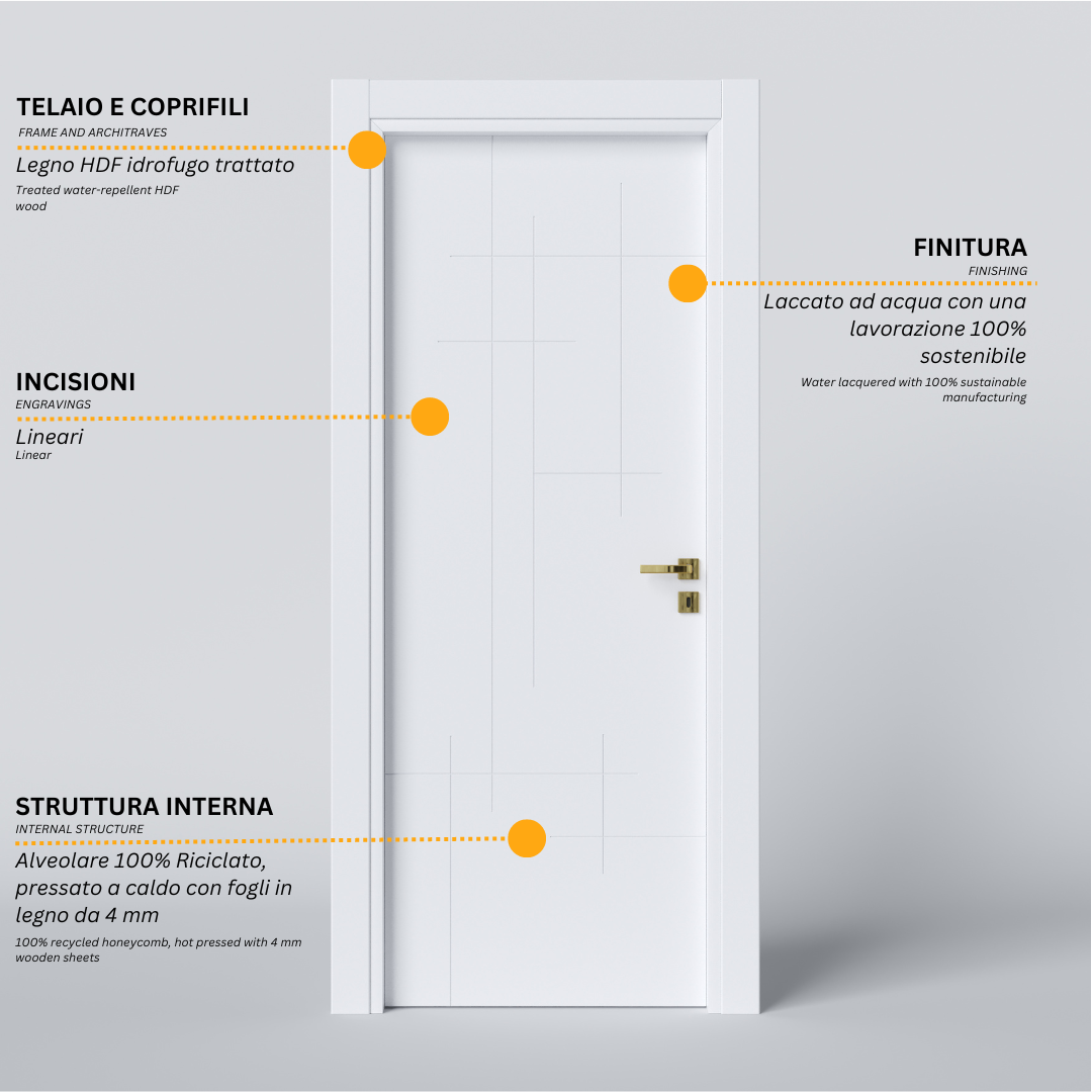 Porta Battente con Incisioni Lines