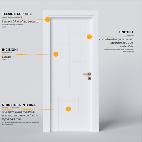 Hinged Door with Lines Engravings