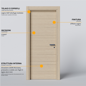 Hinged Door with Modern Engravings