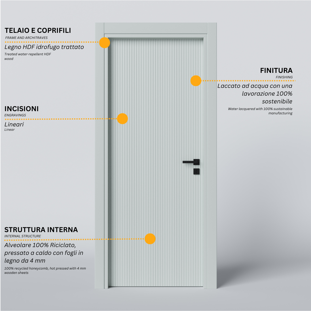 Hinged Door with Plisse Engravings