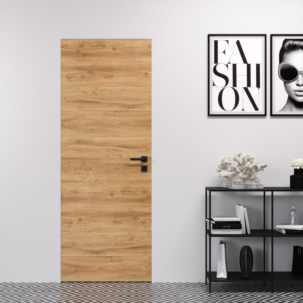 Flush-fitting Door with Wood Effect 