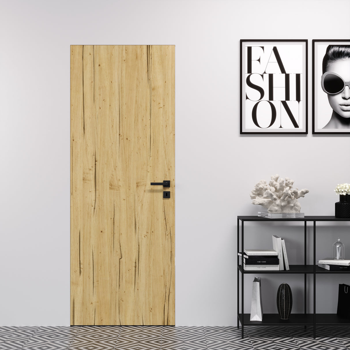 Flush-fitting Door with Wood Effect 