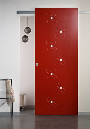 External Sliding Door  Wall Lacquered with Flowers