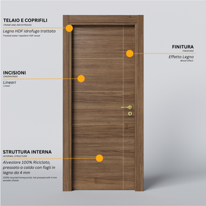 Hinged Door with Stripes Engravings