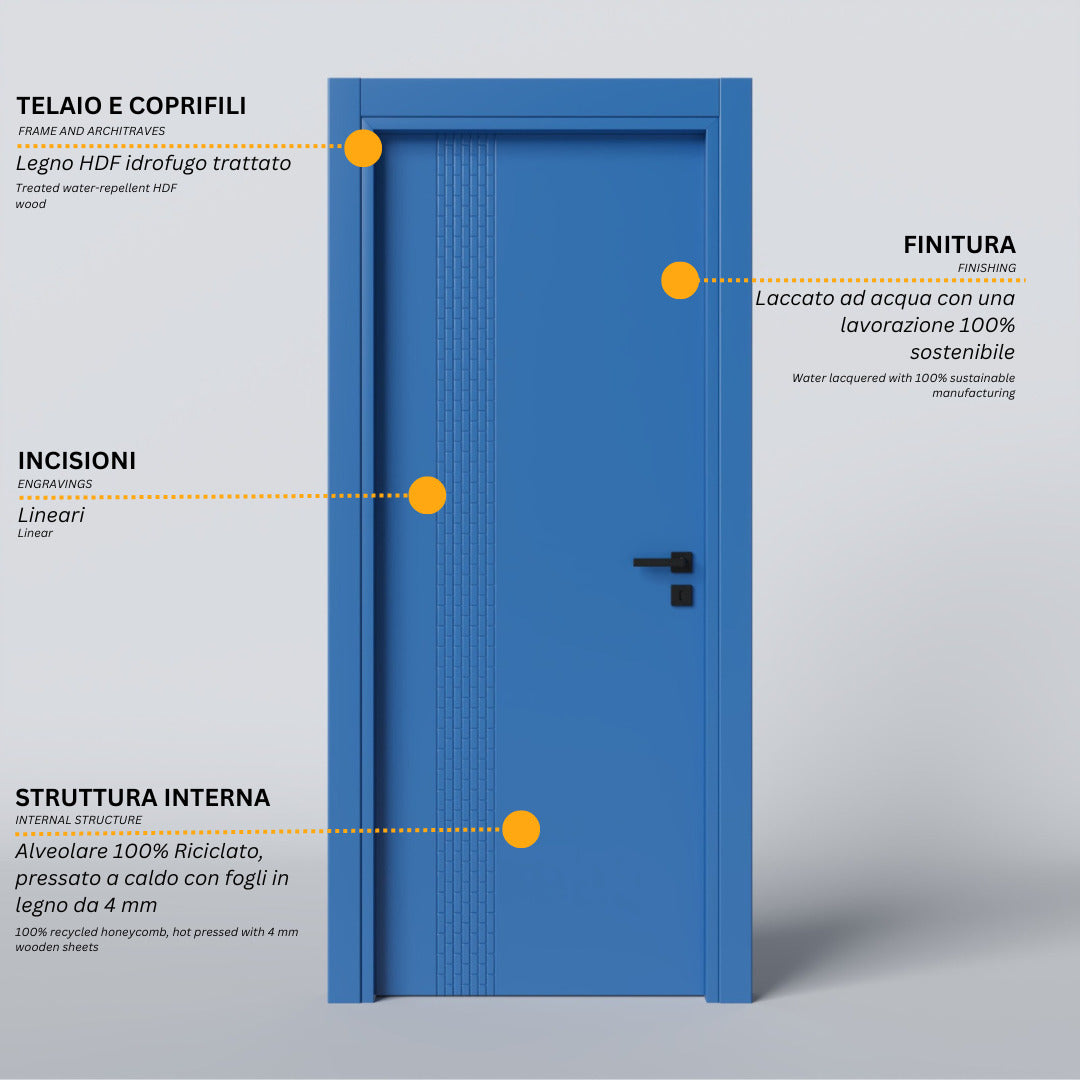 Porta Battente con Incisioni Vertical