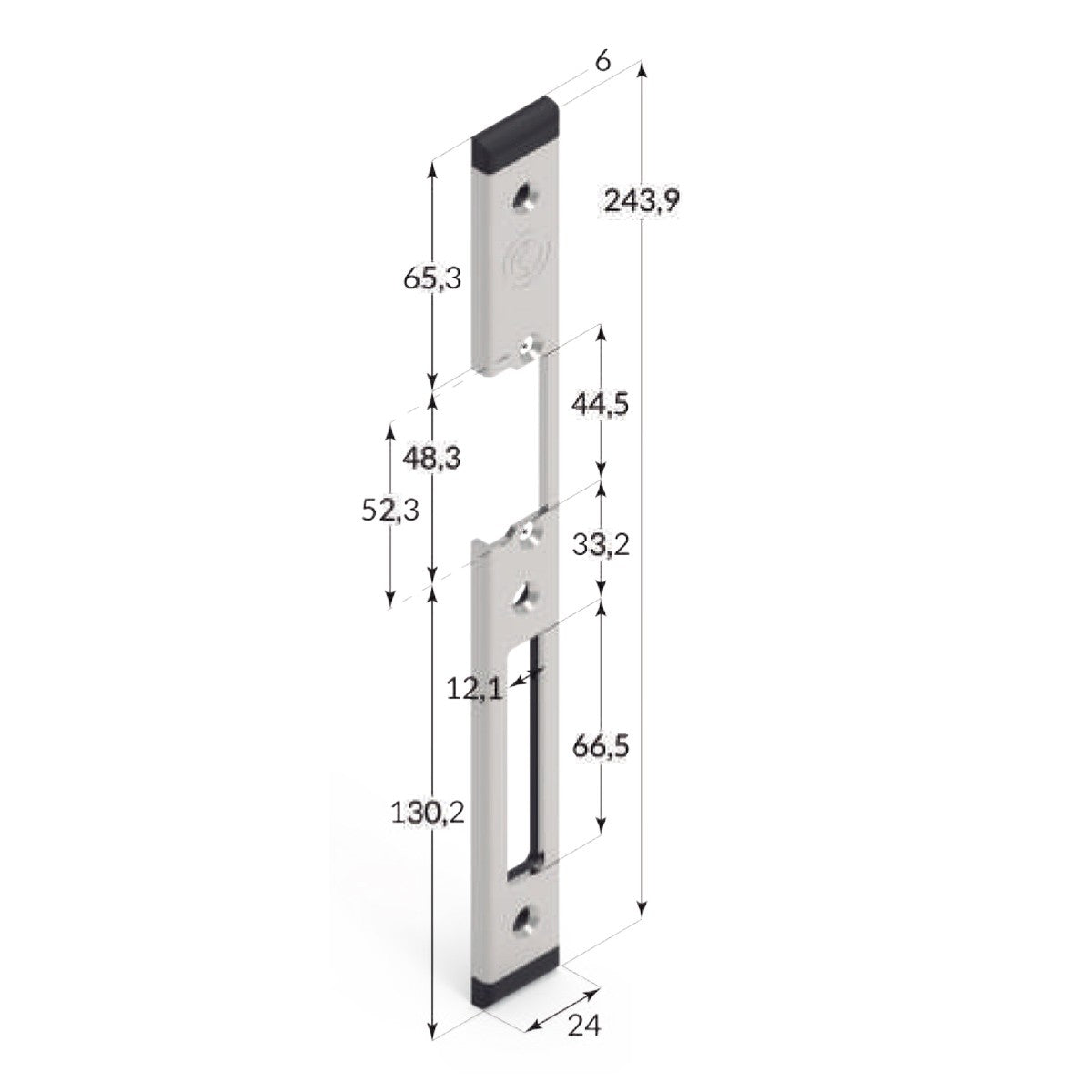 Incontro Elettrico per Porte Interne in Legno - 166FLDX