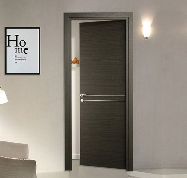 Porte Interne in laminato con inserti in alluminio - Laminato - Bianco - 60x210x11 - Maniglia Alluminio Bronzata + € 7,00